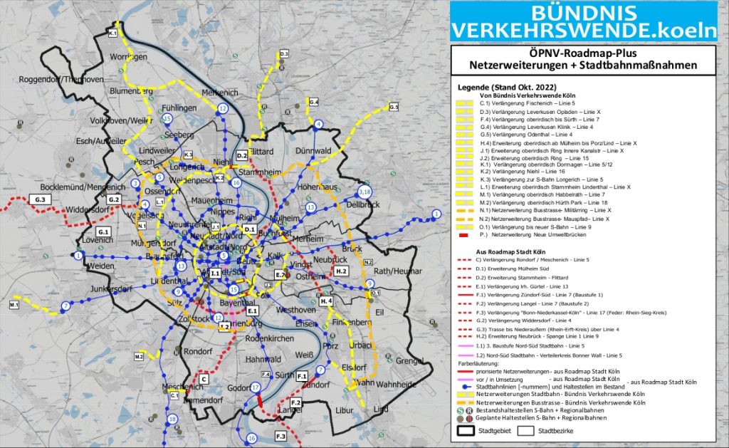 ÖPNV-Roadmap-Plus des Bündnis Verkehrswende Köln